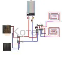 Лучевая система отопления № 3 до 50кв (5 точек отопления)  + теплый пол