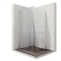 Квадратное душевое ограждение с распашной и складывающейся наружу и во внутрь дверью 